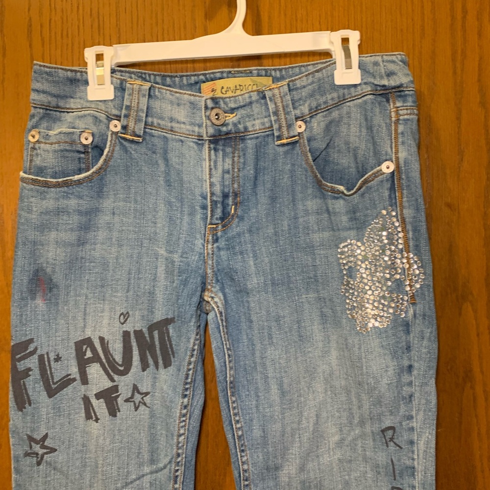 Z. Cavaricci Women’s Size 11 Embellished Graffiti Jeans Vintage Y2K - Picture 6 of 15